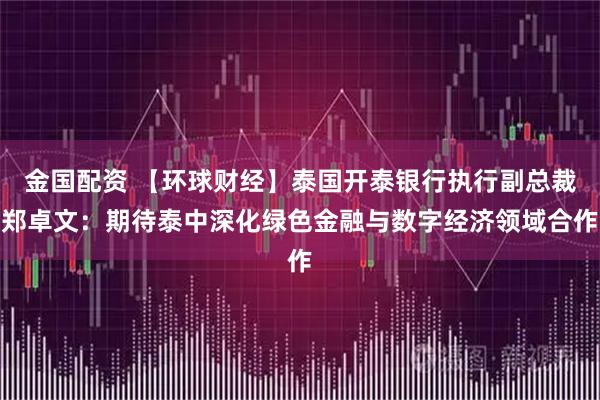 金国配资 【环球财经】泰国开泰银行执行副总裁郑卓文：期待泰中深化绿色金融与数字经济领域合作