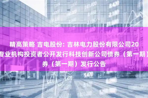 精高策略 吉电股份: 吉林电力股份有限公司2025年面向专业机构投资者公开发行科技创新公司债券（第一期）发行公告