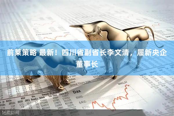 前莱策略 最新！四川省副省长李文清，履新央企董事长